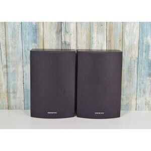 Onkyo Bookshelf Speakers Surround Sound Black Woodgrain 8Ohm SKB-530 TESTED